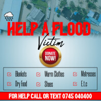 flood donation flyer Instagram Post template