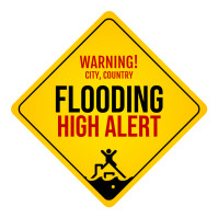 Flooding Alert Sign Post Template