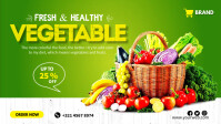 Fresh organic vegetable flyer Facebook Cover Video (16:9) template