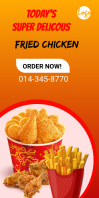fried chicken sale Roll Up Banner 3' × 6' template