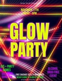 glow party flyers template