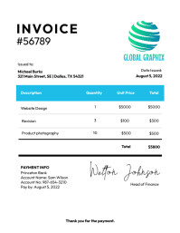 Global Graphix Invoice Template Flyer (US Letter)