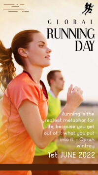 global running day, health and fitness Instagram Story template