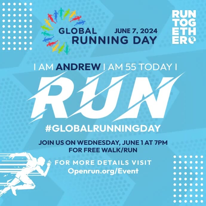 Global Running Day Run Post Template Instagram-opslag