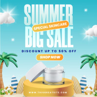 Gradient Summer Big Sale Skincare Product Ins Instagram Post template