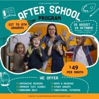 Green After School Program Square Video template