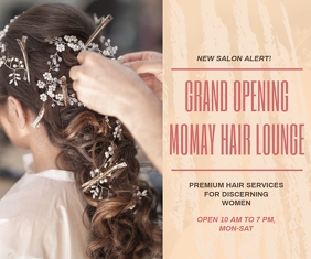 Hair Salon Grand Opening Advertisement Large Rectangle template
