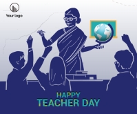 Happy Teacher Day Medium Rectangle template