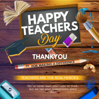 Brown Teachers Day Educational Instagram Post Square (1:1) template