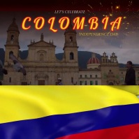 Happy colombia independence 20 july Square (1:1) template