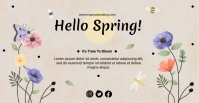 Hello Spring Flower AD Facebook Event Cover template