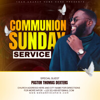 Holy communion Sunday service Instagram Post template