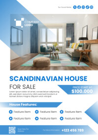 House For Sale Advertisement Poster Flyer A4 template