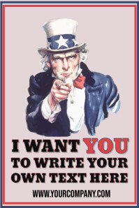 Free I Want You Uncle Sam Customizable Template Poster