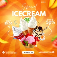 Ice Cream Ad Square (1:1) template