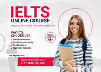IELTS Online Course Ad Postcard template