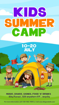 Illustrative Kids Summer Camp Instagram Story template