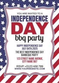 independence Day BBQ Party A4 template
