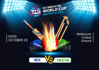 India Vs Pakistan Cricket Match Banner Postcard template