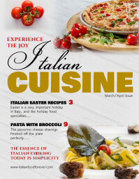 Yellow Italian Cuisine Food Magazine Cover Flyer (US Letter) template