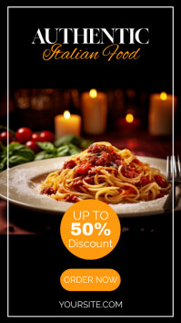 Italian Restaurant Spaghetti Pasta Ad Instagram Story template