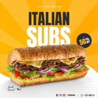 Italian Sandwiches Subs Fast Food Deal Instagram Post template