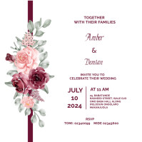 Joyful Wine Wedding Invitation Instagram Post template
