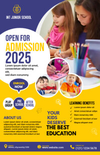 Junior School admission Flyer Template Half Page Wide