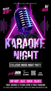 karaoke night flyer Instagram Story template