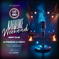 karaoke weekend party night ad template Square (1:1)