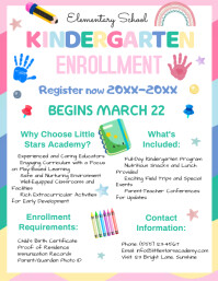 Kindergarten Enrollment Flyer template