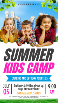 kids summer camp, summer camp, holidays Instagram Story template