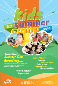 Kids Summer Camp advert Banner 4' × 6' template