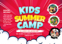 Kids Summer Camp Postcard template