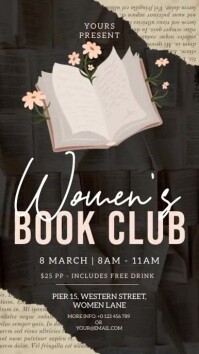 ladies women's book club design template Instagram Story