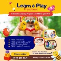 Learn & Play Preschool Social Media Template Square (1:1)