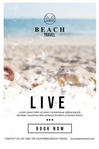 Live at Beach Poster template