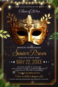Masquerade Prom Night Party Template Poster