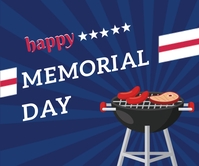 Memorial Day Barbeque Party Large Rectangle template