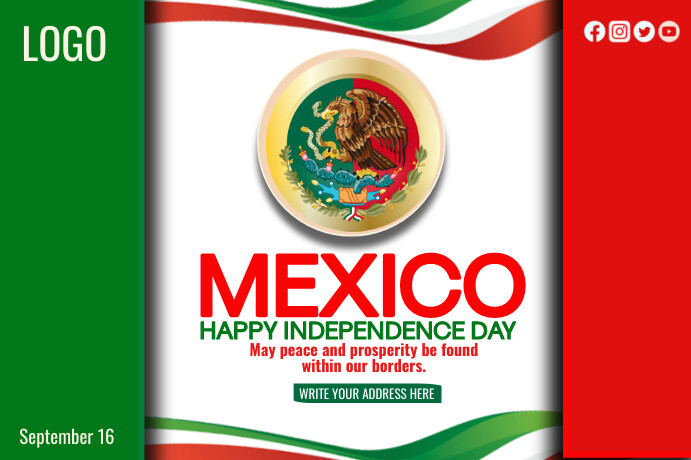 Mexico Day Флаг template
