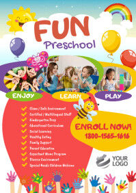 Montessori Preschool Flyer Template A4