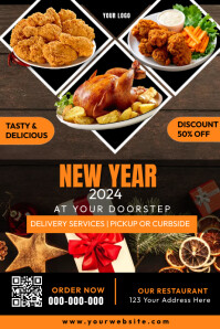 new year rastaurant menu Poster template