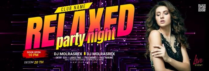 Night Club Party LinkedIn Banner template