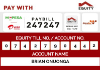 One Equity Till Number Sticker Template A4