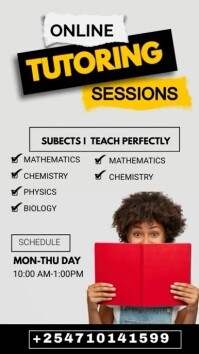 online tutoring sessions classes flyer ad Instagram Reel template