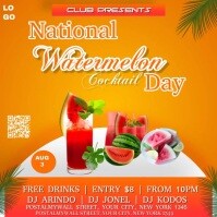 Orange Gradient National Watermelon Day Flyer Instagram Post template