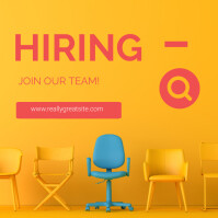Orange Modern & Minimal Job Vacancy Ad Instag Instagram Post template