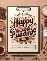 Pastel National Chocolate Pudding Day Flyer ( template