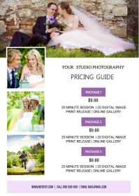 Photography Pricing List Template A6