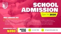 Pink School Admission Facebook Cover Video template